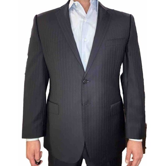 Saks Fifth Avenue pinstripe suit 44R with Zegna fabric - Picture 1 of 8